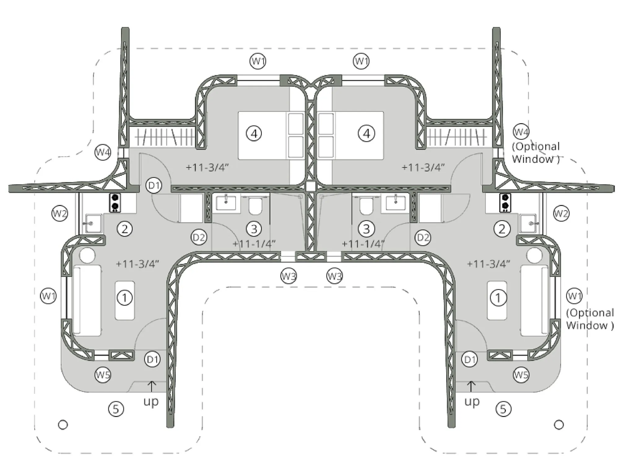 Project Alpha: Twin unit plan