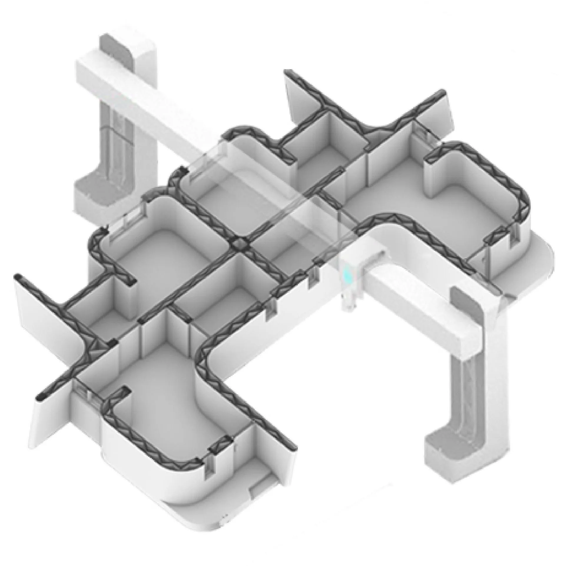 Project Alpha: Axonometric view, twin unit