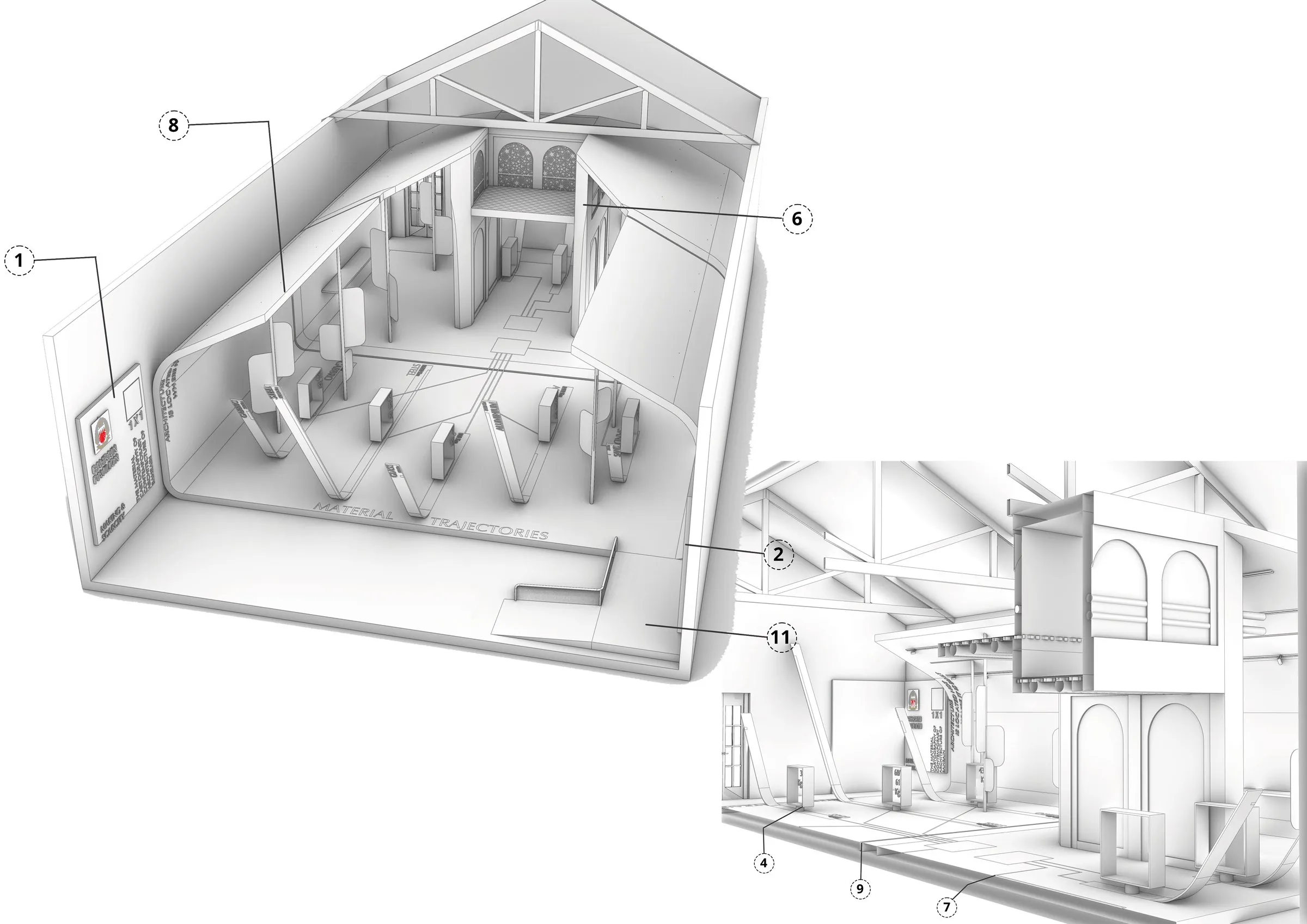 Material Cartographies: Axonometric view