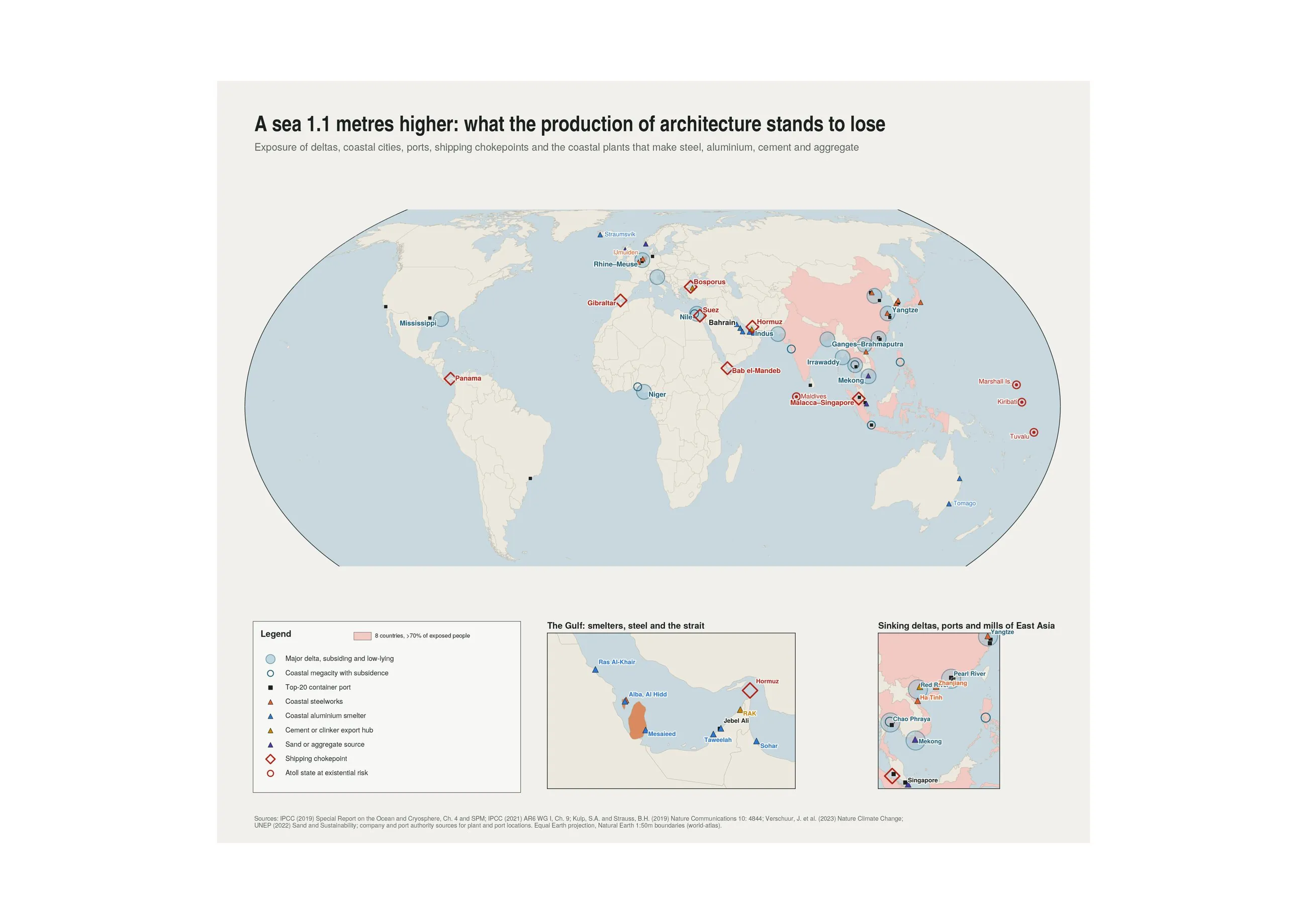Material Cartographies: A sea 1.1 meters higher: what the production of architecture stands to lose