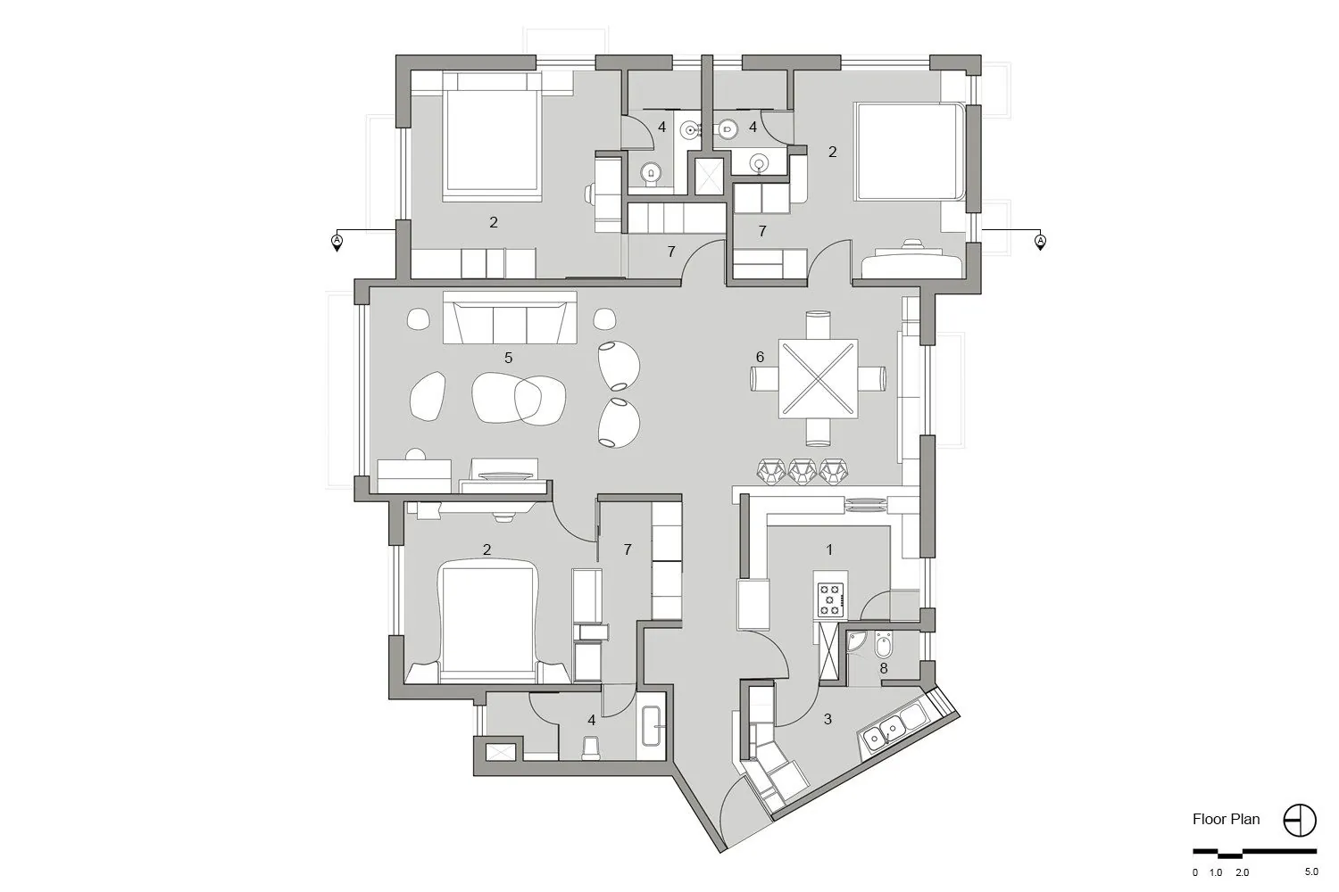 Apartment by the Bay: Floor plan