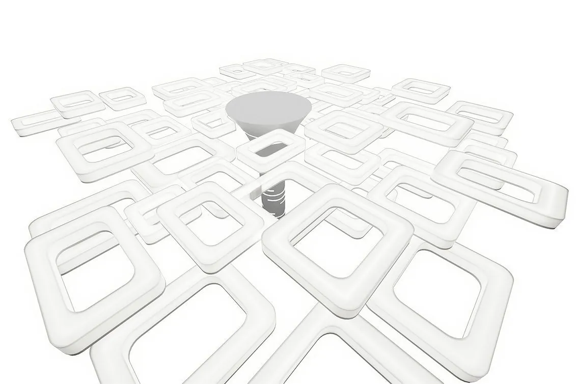 Reflected Topography: Model of the ceiling and column
