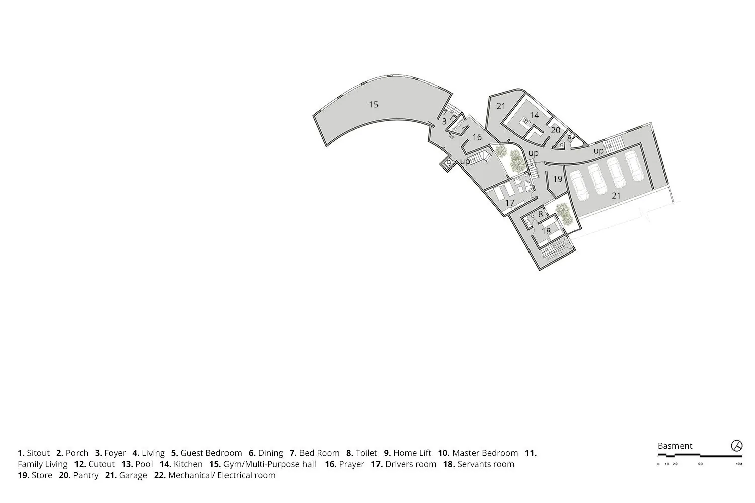 House of Cantilevers: Basement plan