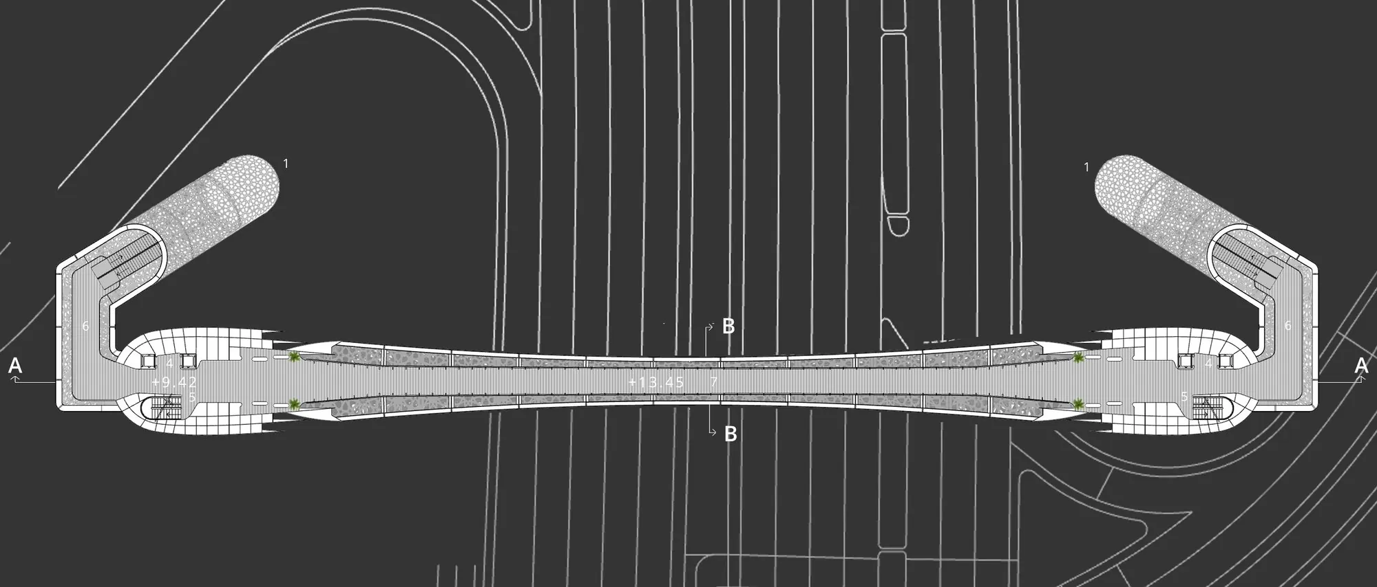 The Iconic Gateway: Plan at footbridge level