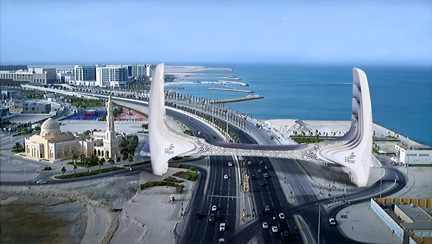 The Iconic Gateway: Aerial view toward the sea