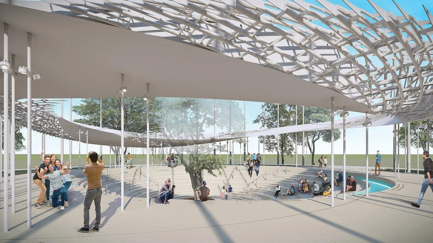 National Unity Pavilion: Under the canopy