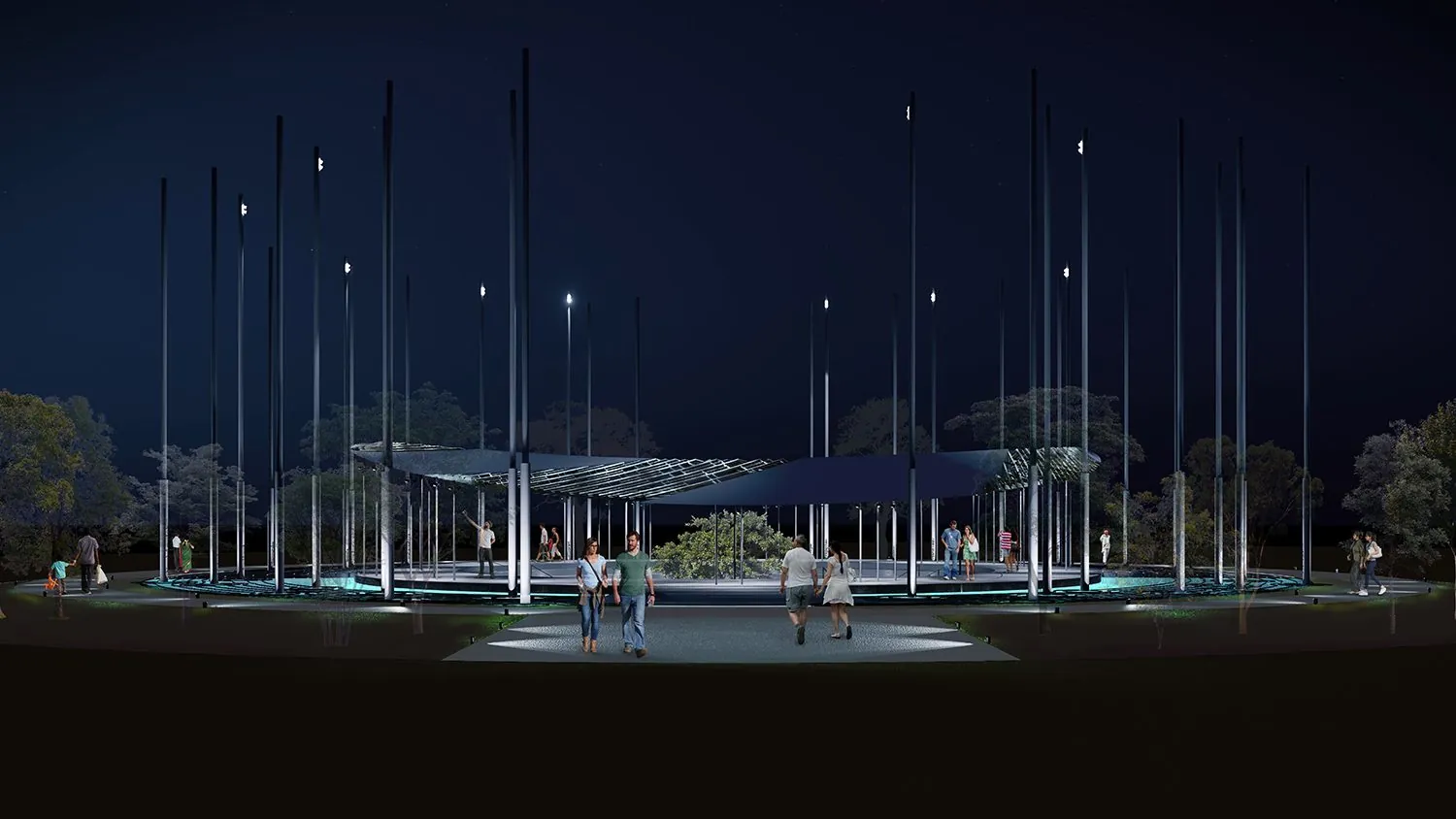 National Unity Pavilion: At night