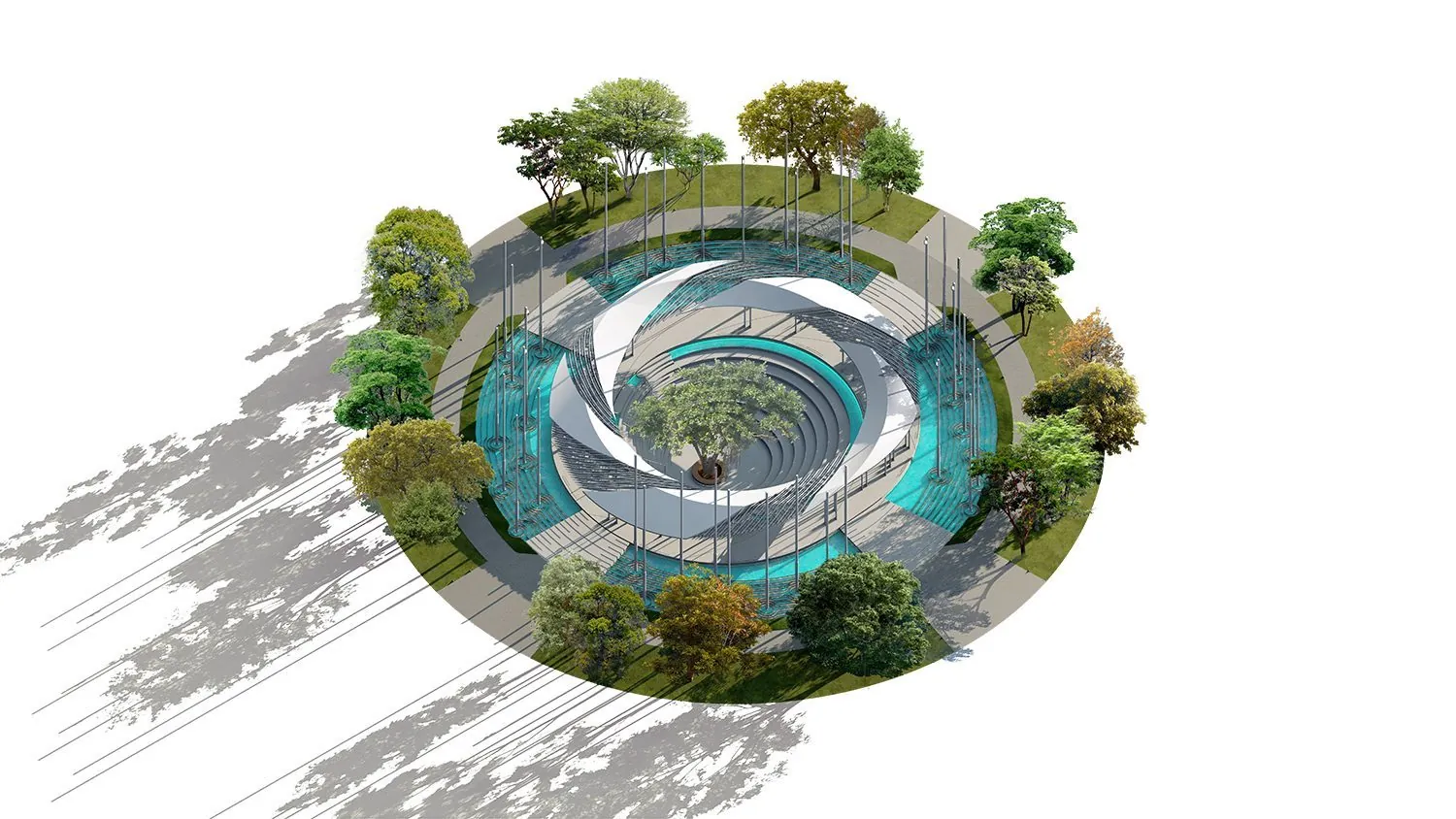 National Unity Pavilion: Aerial view