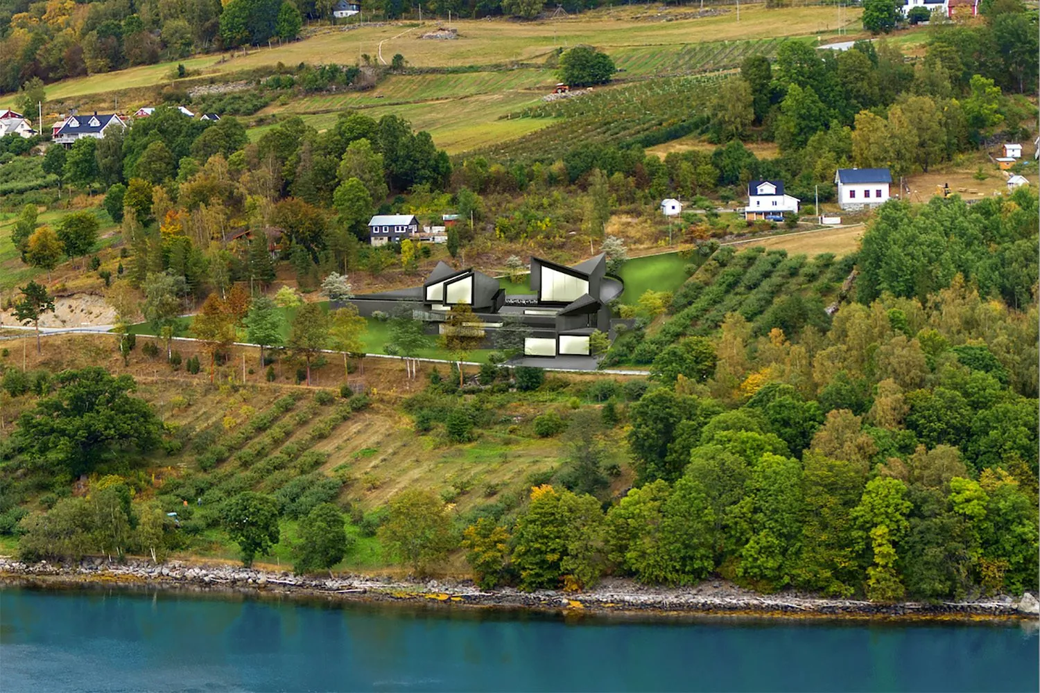 Urnes Stave Heritage Center: In the landscape below the stave church
